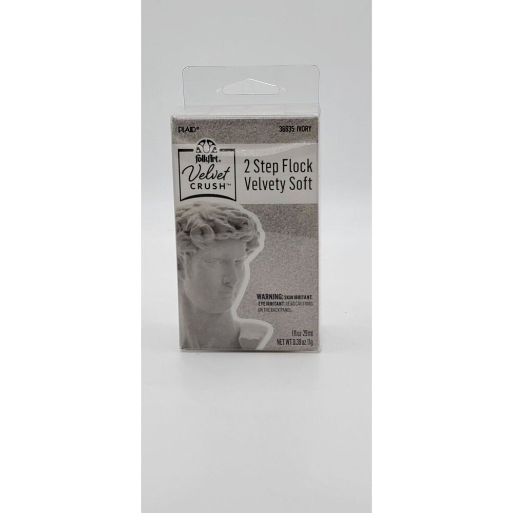 FolkArt Velvet Crush – 2 Step Flock Kit (Ivory) – Velvety Soft Texture – New Sea